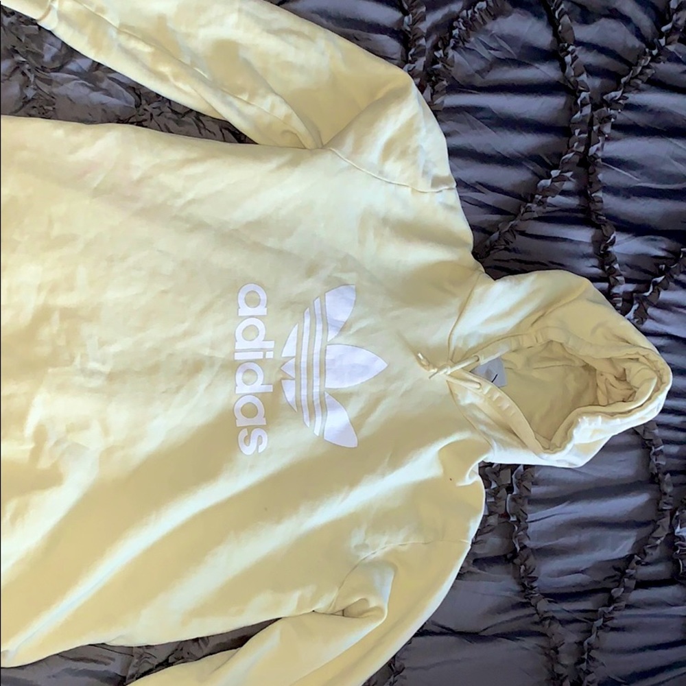 Adidas pastel yellow hoodie